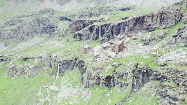 Above the waterfalls of Piani di Fora, Valmalenco, Italy landscape