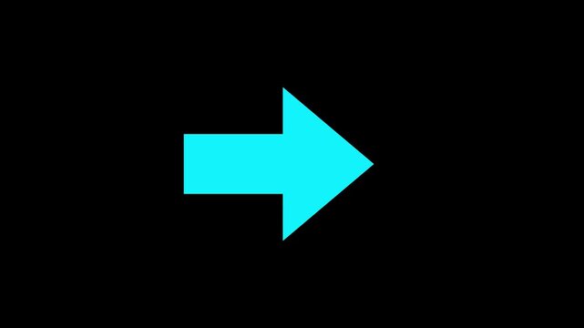 Arrow pointing to right animation. direction symbol indicating back or previous page. arrow bouncing left to right. arrow direction. arrow icon animation. Directional sign arrow 4k video