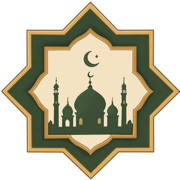 Minimal Islamic Architecture Decorative Badge