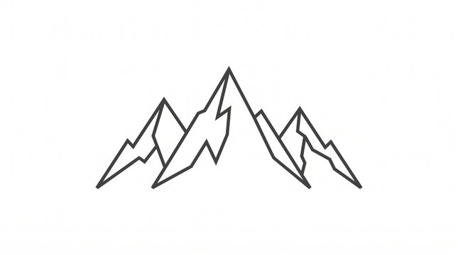 Minimalist mountain range icon vector illustration isolated on white background
