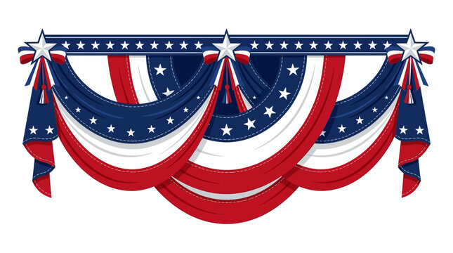 American Patriotic Drapery Decoration.