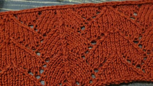 Colorful knitted fabric suitable for home decor, fashion or textile. pattern. Copy space