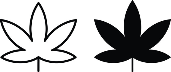 Weed Icon Set Featuring Garden Weed, Wild Plant, and Landscaping Symbols for Nature and Agriculture © Komola