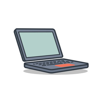 Flat vector illustration of a laptop computer