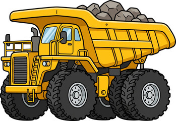 Mining Dump Truck Heavy Equipment Vector © kikoverse