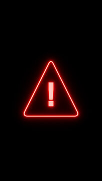 Red illuminated warning sign, computer crime. Data breach, system is hacked, computer virus, network security, fire wall, safety.