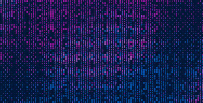Neon Binary Data Software Programming Code Background. Random Parts of Program Code. Digital Data Technology Concept. 1 0 Machine Code. Random Binary Data Matrix Wide. Artificial intelligence, AI