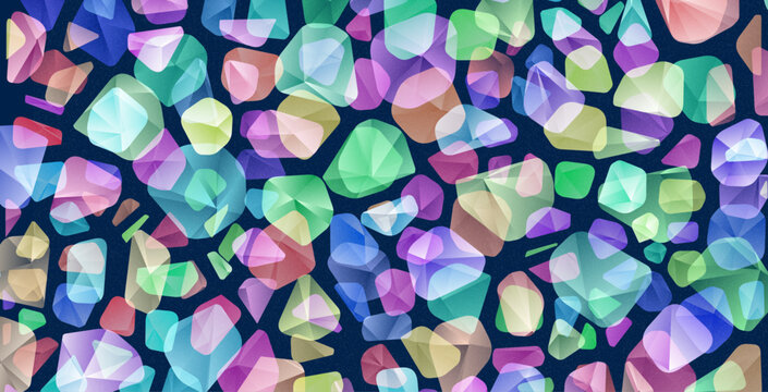 Sparkling gemstones in vibrant colors and various cuts. Collection of colorful jewels. Colorful gem concept. Colorful gemstones crystals, diamonds jewel shapes,  game assets, stickers treasure themes