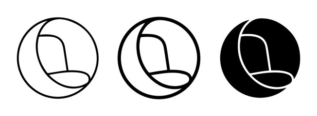 Fototapeta premium Abstract Circle Logo Icons, Minimalist Crescent Moon Shapes, Modern Geometric Symbols