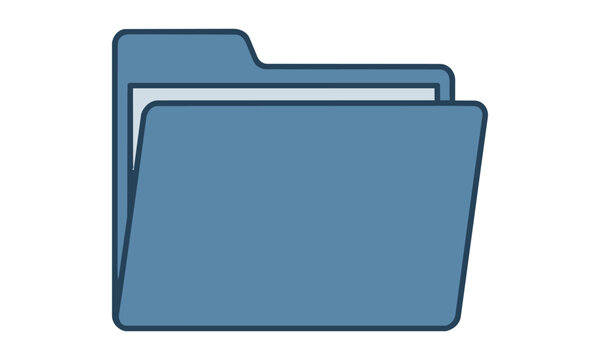 Minimalist icon of a closed office folder with a single tab featuring clean monoline geometry on a solid background business organization concept