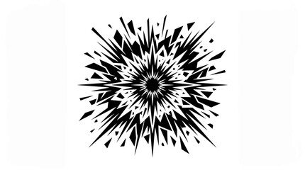 Fototapeta premium Explosion Burst Abstract Shape Black White Graphic Design