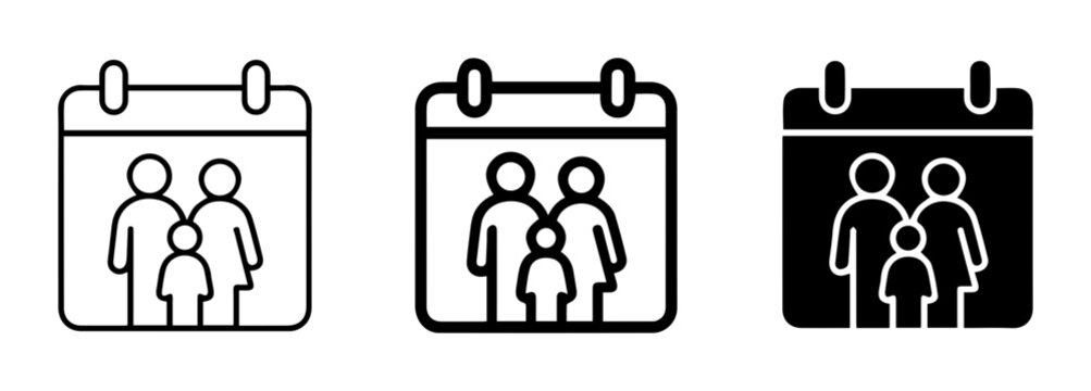 Family Calendar Icons, Event Planning, Schedule Management, Date Organizer, Family Time