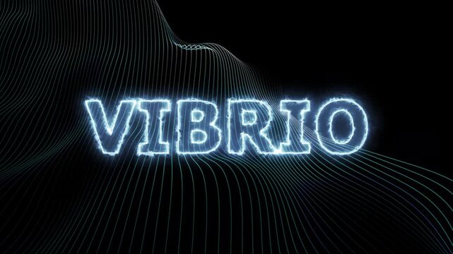 Vibrio &ndash; Bacterium with Neon Text