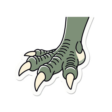 Cartoon Dinosaur Foot with Claws