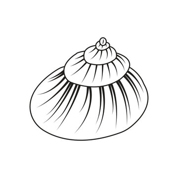 Minimalist Seashell Silhouette Vector Illustration