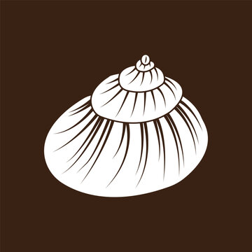 Minimalist Seashell Silhouette Vector Illustration