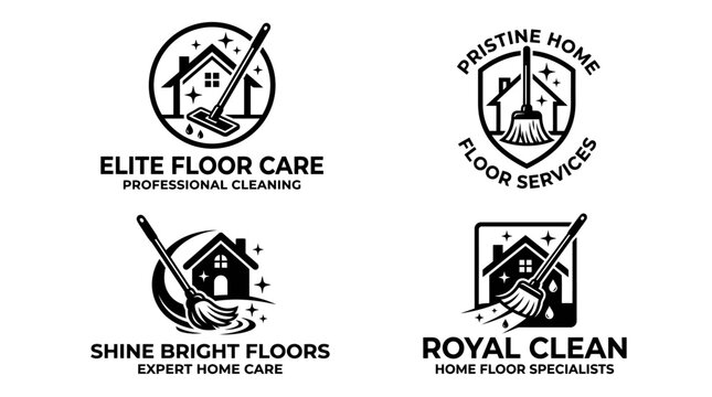 Cleaning Service Logos For House Care.