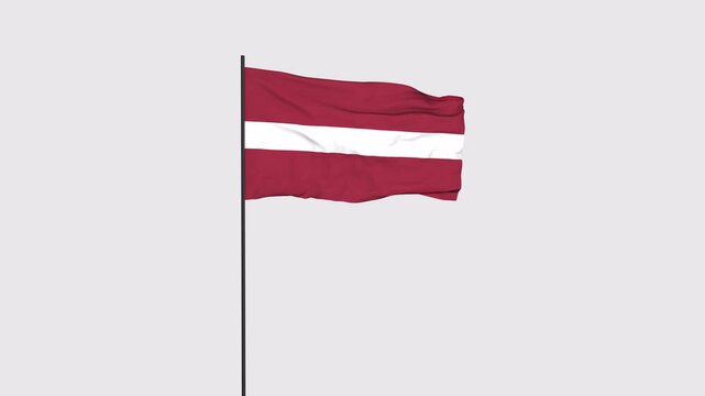 Latvia Flag Animation 4K Transparent Background with Alpha Channel