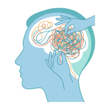 Psychotherapy Untangling Messy Thoughts Vector