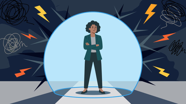 Stress Resilience and Emotional Boundaries Vector