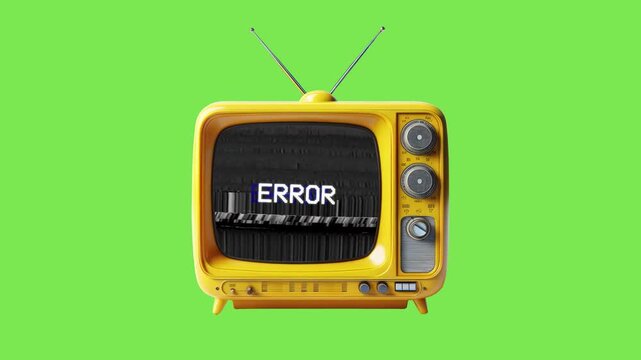Vintage television displaying a static screen with the word ERROR, evoking a sense of nostalgia and technological malfunction