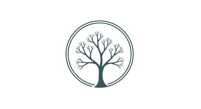 Minimalist tree logo design element.