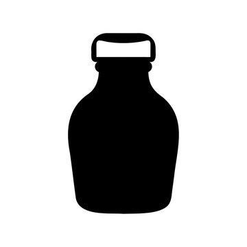Black silhouette bottle with handle and cap - Minimalist black silhouette of a bottle with handle and cap, ideal for packaging or product design concepts.