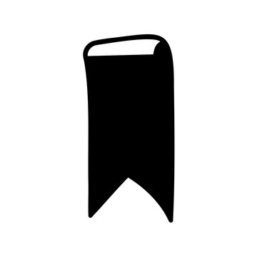 Black bookmark page corner icon - Minimalist vector icon of a black bookmark corner standing upright, suitable for editorial and digital use.