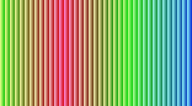 Vertical gradient stripes in a rainbow spectrum, repeating linear pattern of multi-colored parallel lines with soft light transitions