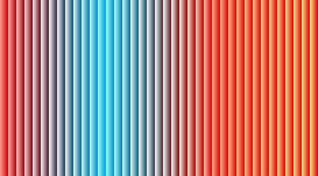 Vertical gradient stripes pattern with transitions from red to cyan and orange, abstract multicolored linear background texture