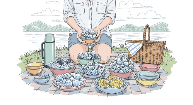 Picnic Food Collection - Berries & Lemon Slices
