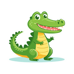 Naklejka premium Cartoon Crocodile Vector Illustration
