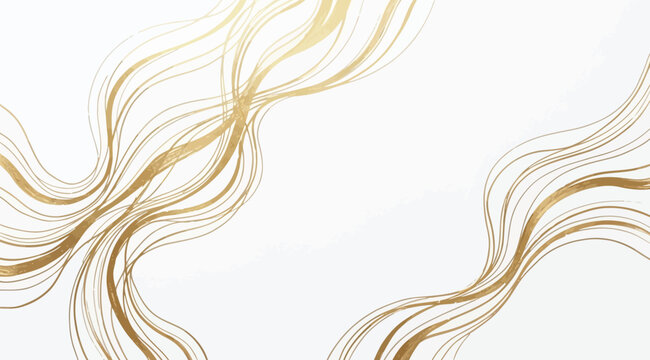 Abstract golden wavy lines