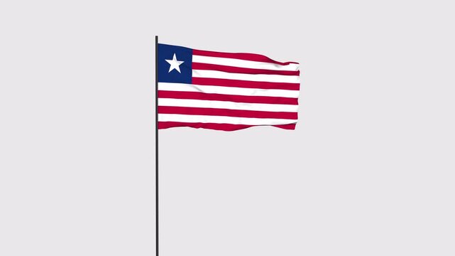 Liberia Flag Animation 4K Transparent Background with Alpha Channel