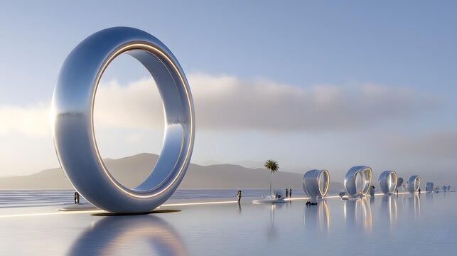 tunnel reflecting infinite geometric shapes and colors