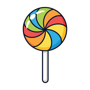 Colorful swirly lollipop candy sweet treat.