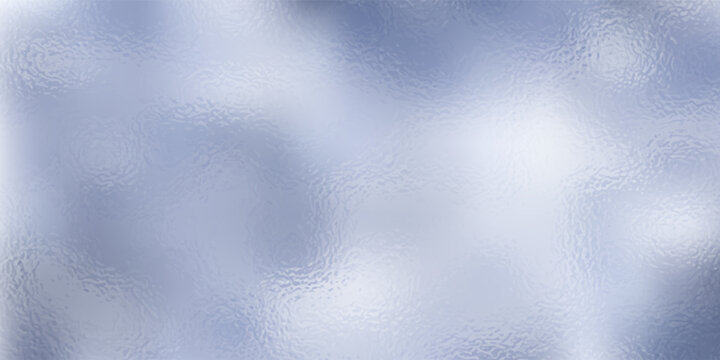 Frosted blurred glass, abstract ice background. Crumpled shiny foil surface. Glitter metal plate. Aqua matte texture. Blue metallic effect. Stained glass film. Vector