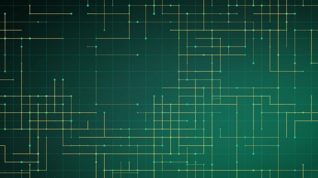 Intricate gold circuitry illuminates a vibrant green printed circuit board