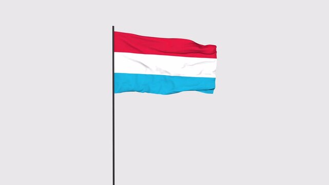 Luxembourg Flag Animation 4K Transparent Background with Alpha Channel