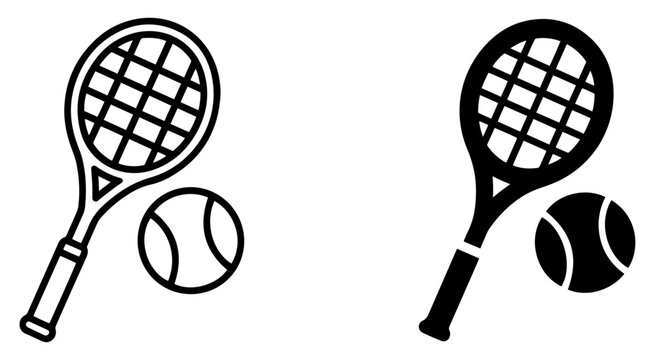 tennis racket outline icon vector