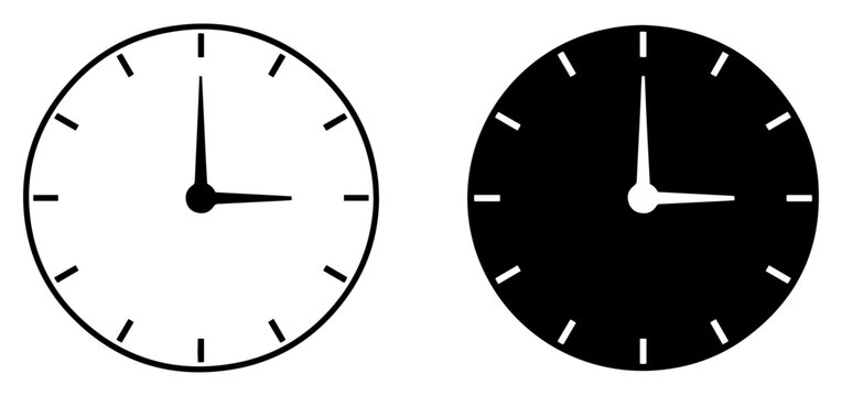 five oclock icon outline set