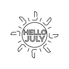 Hello July greeting card design 2. © Hidayat