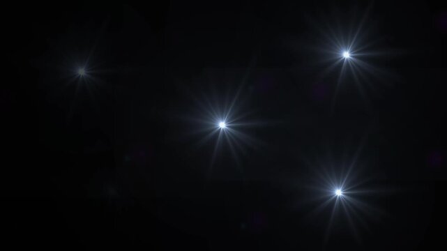 Paparazzi Camera Flashes Animation. Realistic Multiple Bright Blinking Camera Flashes 4K, Shutter Click and Lens Flares Effect on Black Background Seamless Loop Alpha Channel