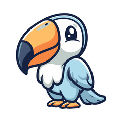 Obraz premium Cartoon Toucan Bird Vector Illustration