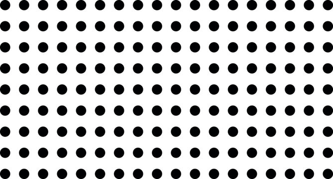 Seamless Black Polka Dot Pattern on White texture for note or notebook Simple Grid Vector Background