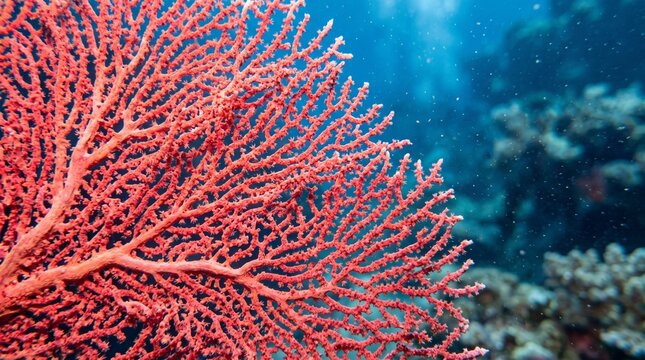 Vibrant Red Gorgonian Coral