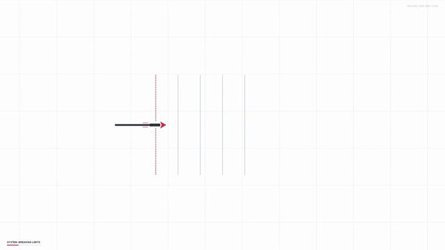 Animated vector arrow breaking through wall, 2K