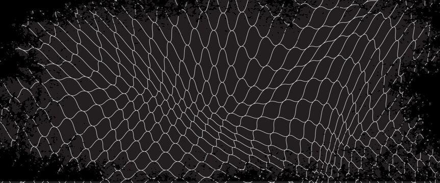Net pattern. Rope net vector silhouette. Soccer, football, volleyball, tennis and tennis net pattern. Fisherman hunting net rope texture or pattern.