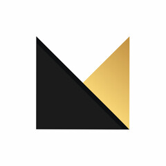 Fototapeta premium Abstract Geometric Logo with Black and Gold Colors
