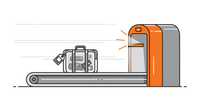 Airport Luggage Scanner - Security Checkpoint Conveyor Belt